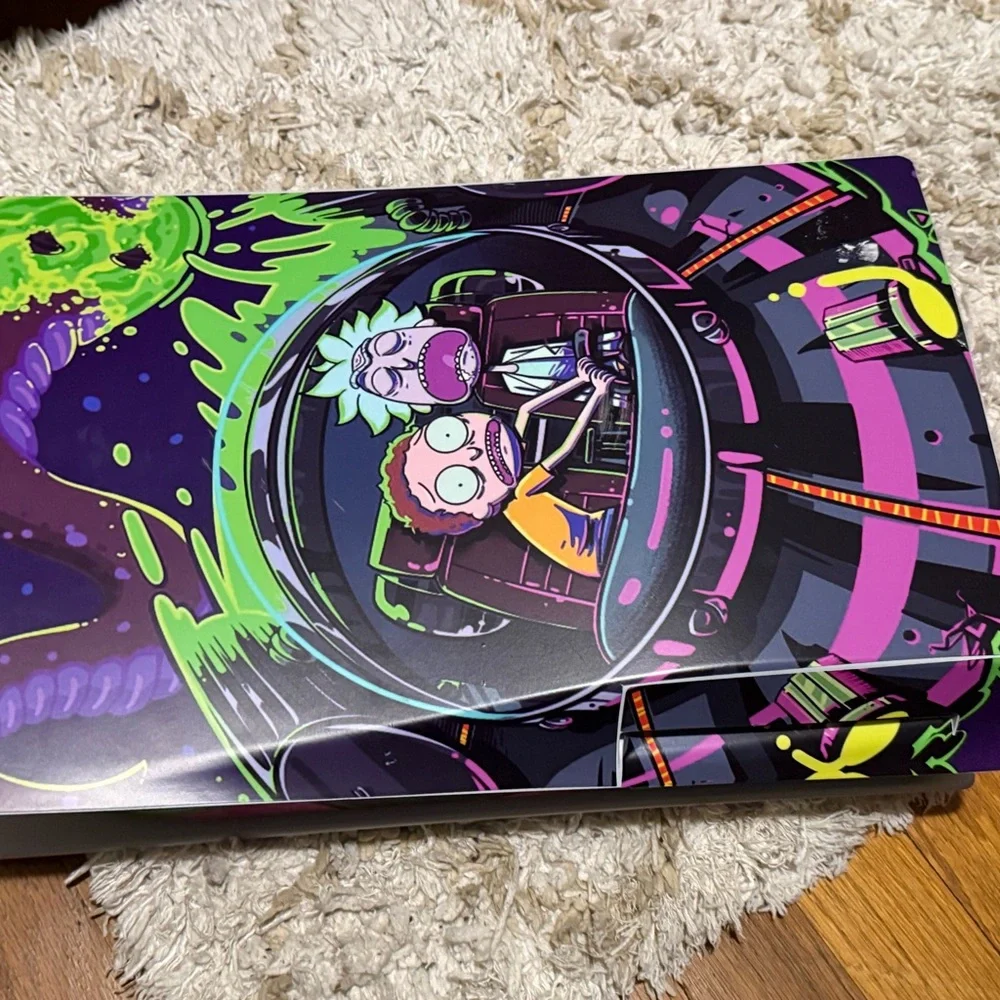 Sony Custom Console with Black and Multicolor Controllers